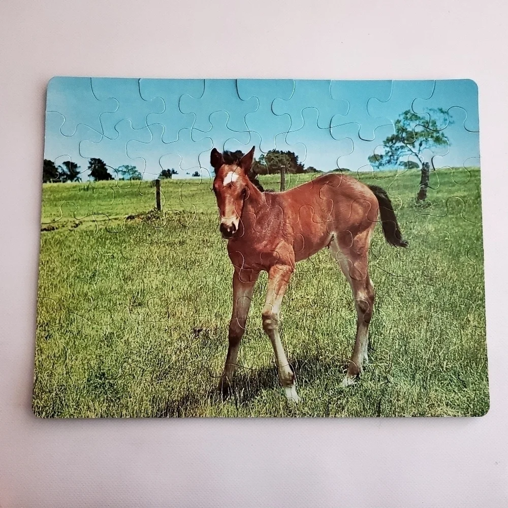 Whitman Junior Guild Jigsaw Puzzles Set of 2 Horse and Cat Themes Vintage